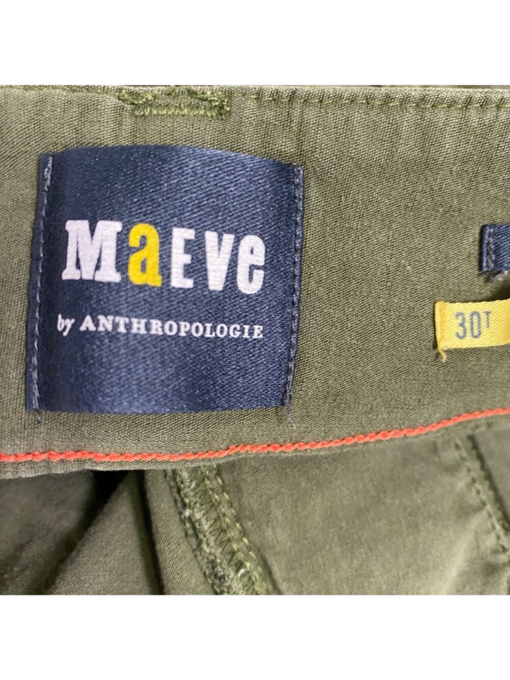 Anthropologie Maeve Colette Wide-Leg Cropped Pants Olive Green High Rise 30 Tall - Picture 4 of 16